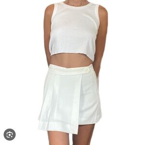 ZARA Pleated White Tennis Short Skirt Women’s Size Large Like New